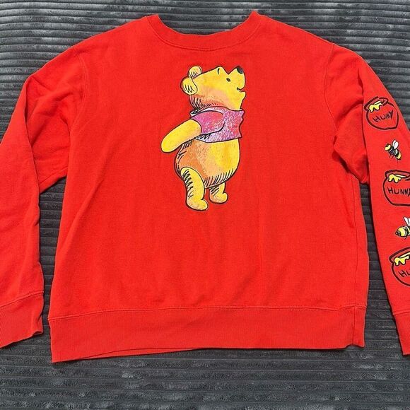 Disney Winnie The Pooh Unisex Red Long Sleeves Shirt Sweater Size XL - Picture 4 of 10